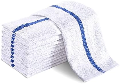 Groko Textiles Universal Cleaning Towels, Bulk 36 Pack, 16” X 19” 100% Cotton Fully Bordered Commercial Grade Terry Weave Cloth Bar Mops for Everyday Restaurant or Home Use