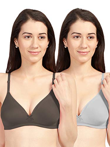Image of SONARI Omania Womens Non-Padded Cotton Polyester Bras - Solid, Non-Wired, Medium Coverage, Hand Washable (Pack of 2)