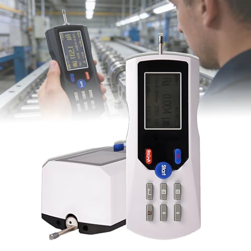 HuanEssentric Portable Profilometer Gauge,Handheld Roughness Tester Meter,Digital Gauge,High Precision Roughness Measuring Device for Industrial Measurement,Roughness Detection White