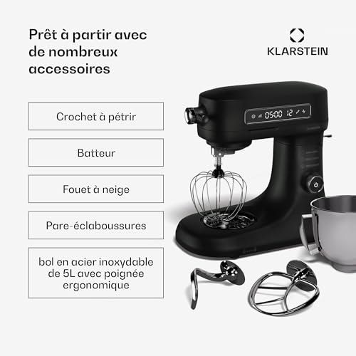 Chiara Robot De Cuisine 1600 Watts 12 Vitesses Bol En Acier Inoxydable Écran Lcd Accessoires Inclus - vue 7