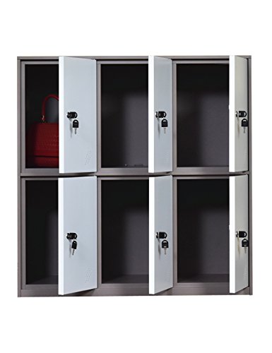 Mecolor-Steel Office Locker Cabinet With Keys, School And Home Storage Locker Organizer，Kids Locker For Cloth And Toy Organizer,Living Room Boy And Girl Metal Storage Locker Cabinet (White) #TOP2
