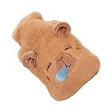 Capybara Wärmflasche, auslaufsicher, Cartoon-Pack, 1 l, Reise-Winter-Wärmflaschen, Gummi-Material,...