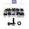 M3 Screws Kit, 360pcs (7 Sizes) M3-0.5mm Black Countersunk Flat Head Phillips Machine Screws and Hex Nuts Kit for 3D Printer Robot Project Toys RC Models