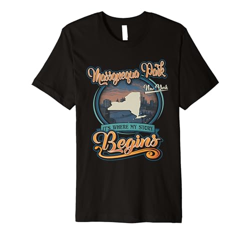 Vintage Massapequa Park New York Hometown My Story Begins Premium T-Shirt