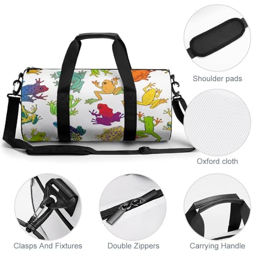 Sac week-end grenouille colorée 45cm de camping et duffel bag sport - 5