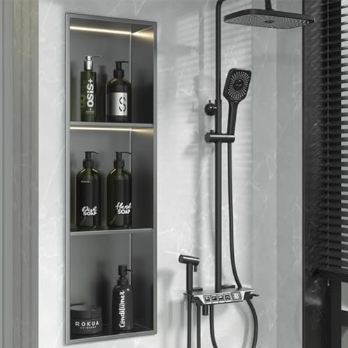 Niche murale salle de bain 3 niveaux armoire de douche ouverte