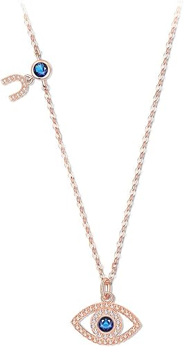 PAENENPH Collar de oro de 14 quilates con moissanita, collar de zafiro para mujer, colgante de mal de ojo, regalo para ella, Oro, Moissanita