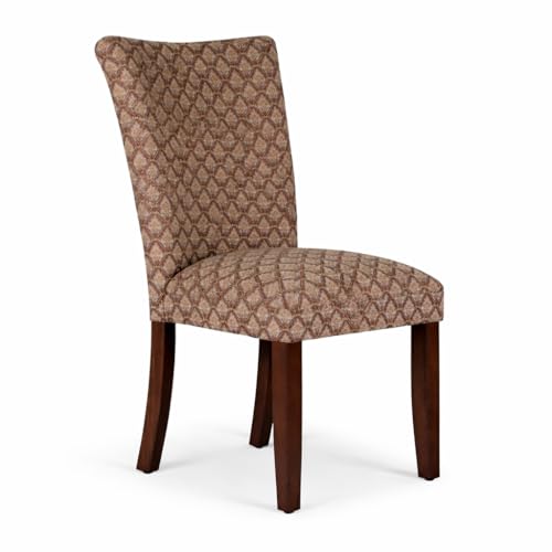 Homepop Home Decor |K1136-F662 | Classic Upholstered Parsons Dining Chair | Single Accent Dining Chair, Blue & Brown Damask