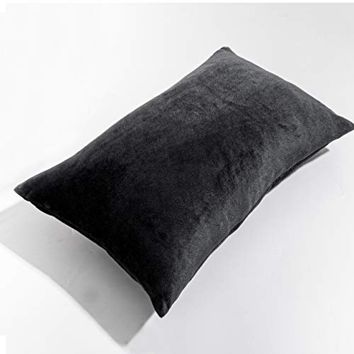 Image of NTBAY 2 Pack Zippered Velvet King Pillowcases, Super Soft and Cozy Luxury Fuzzy Flannel Pillow Cases with Zipper, 20x36 Inches, Black