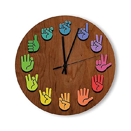 ArogGeldASL Woodgrain Wall Clock Nursery Wood 10 Silent Non-Ticking Quartz Battery Operated Art for Vintage Farmhouse Living Room Bedroom Office Kitchen Birthday Wedding Gift Multicolor One Size