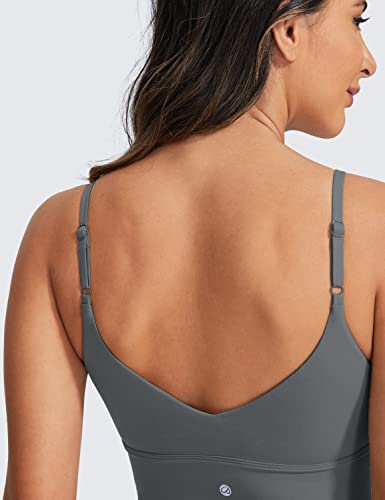 Image of CRZ YOGA V Back Longline Sports Bras | Medium Support, Removable Pads, Yoga, Brushed, Scoop Neck, Spaghetti Straps, for Women