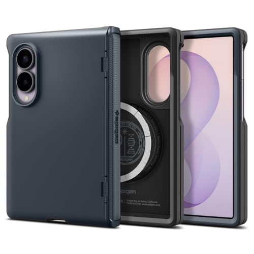 Image of Spigen Slim Armor Pro MagFit Case for Samsung Galaxy Z Fold 8, Metal Slate | Magsafe, Hinge Protection, Slim Fit, Wireless Charging, Thermoplastic Polyurethane, Poly Carbonate, Metallic