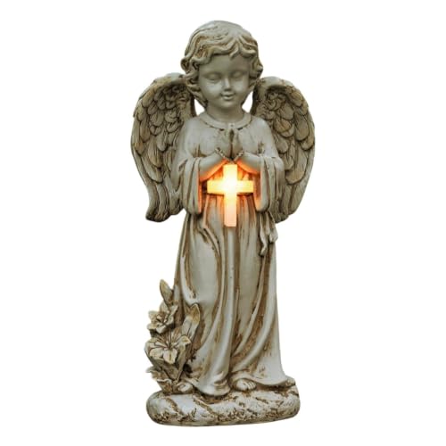 Figurine Ange Décorative Extérieure Résistante aux Intempéries Lampe Solaire - 2