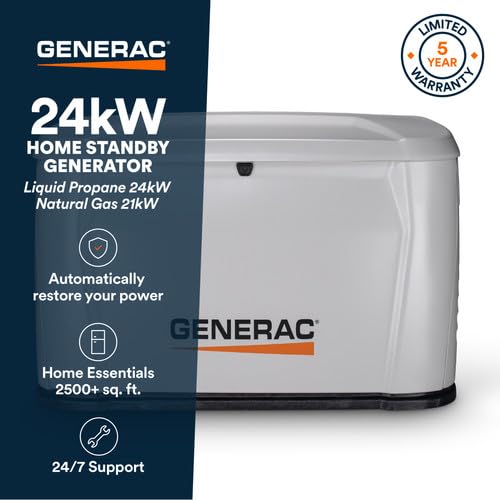 Image of Generac 24kW Whole Home Generator, Transfer Switch & Cellular Capability