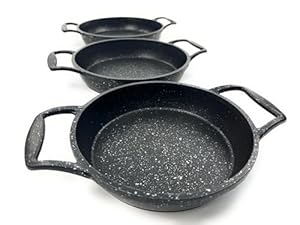 Generisch Alugusspfannen-Set 3 Stück Schwarz