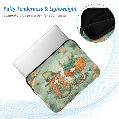 Funda para portátil de 13-14 pulgadas impermeable con diseño de duende y trébol miniatura 5