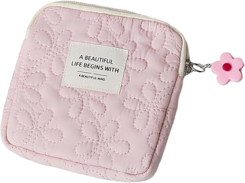 Pink Frogued Mini Handbag Organizer Compact Travel Bag Fashion Women Small Cosmetic Coin Pouch Zipper Closure Lightweight Portable Accessory Storage, Coin Purses and Pouches