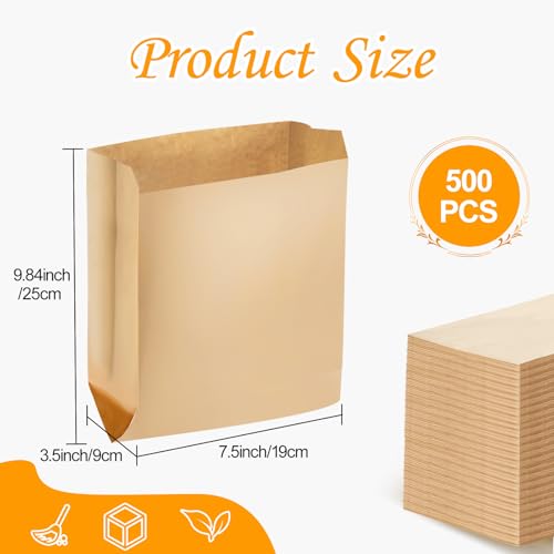 Image of 500 Pcs Waxed Sanitary Napkin Disposal Bags - Feminine Hygiene Liner Paper Bags 7.5'' x 10'' x 3.5'' Wax Lined for Bathroom, Commercial, Personal Restroom, Janitorial Dispenser