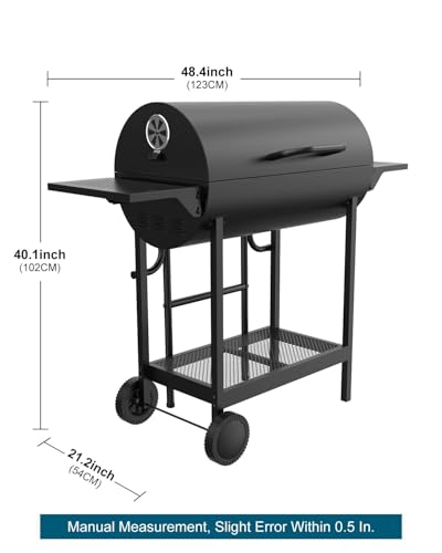 Bardzo Duży Grill Węglowy O Powierzchni 918 Cali Kwadratowych, Zewnętrzny Grill Bbq Z 2 Składanymi Stolikami Bocznymi, Idealny Na Imprezy W Ogrodzie, Kemping, Imprezy Ple