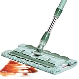 Ylnailky Fregasuelos De Microfibra,Fregonas Giratorias 360° para Polvo | Limpiador Rapido con 7 Almohadillas Y Mango Telescopico para Madera Azulejos Lamina Mantenimiento Diario Hogar | para Uso