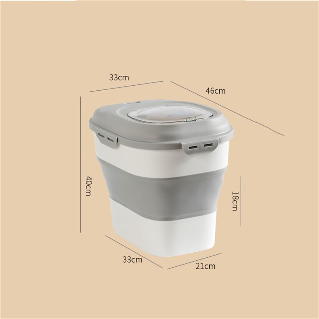 Folding Rice Bucket Flour Grains and Cereals Dry Goods Large Capacity Storage