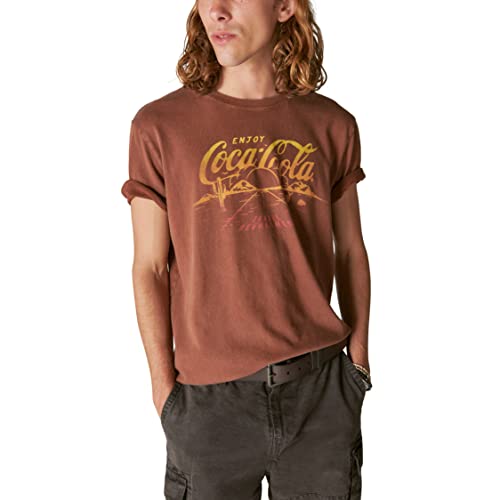 T-shirt Coca Cola Lucky Brand homme cannelle coupe ajustée S confortable et durable