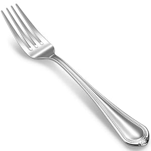 KEAWELL Pearl Edge 4-Piece Premium Fork Set, 18/10 Stainless Steel, Fine Silverware with Mirror Finish, Dishwasher Safe (4, 8″ Dinner Forks)