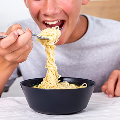 Grow Forward Premium Wheat Straw Bowls - 28 Oz Unbreakable Cereal Bowls Set Of 8 - Lightweight Microwave Safe Bowls For Kitchen - Reusable Alternative To Plastic Bowls For Camping, Rv - Midnight #TOP4