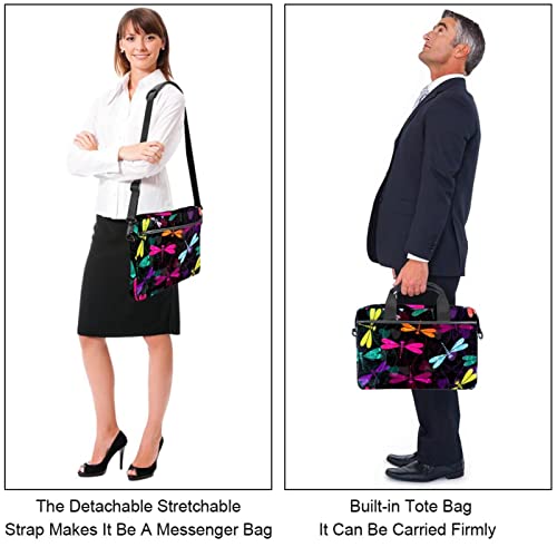 Sac ordinateur portable 13.3 pouces libellule | Housse bandoulière PC 14 pouces multicolore