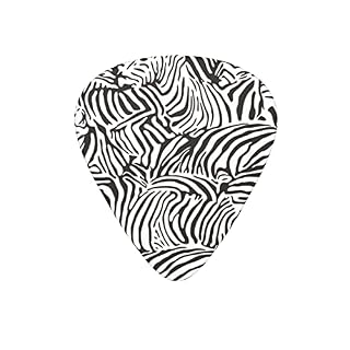 Lot de 12 médiators de guitare avec motif zèbre abstrait blanc et noir pour guitare électrique, basse acoustique, cadeau pour les amateurs de guitare acoustique avec boîte - Les Beatles, Paul McCartney, John Lennon, RIngo Starr, George Harrison
