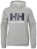 Helly Hansen Júnior Unisex Sudadera con Capucha Jr HH Logo 2.0, Gris Melange, 12