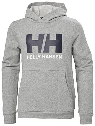 Helly Hansen Júnior Unisex Sudadera con Capucha Jr HH Logo 2.0, Gris Melange, 8