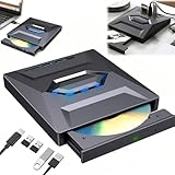 Lettore DVD esterno 7 in 1 e lettore Blu-ray, USB C 3.0 Tipo-C portatile, masterizzatore B...