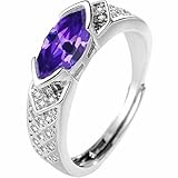 Magnetic Lymphatic Therapy Titanium Ion Moissanite Diamond Ring, Moissanite Magnetology Lymphvity Ring,Fashionable Open Cubic Zirconia Ring (Purple)