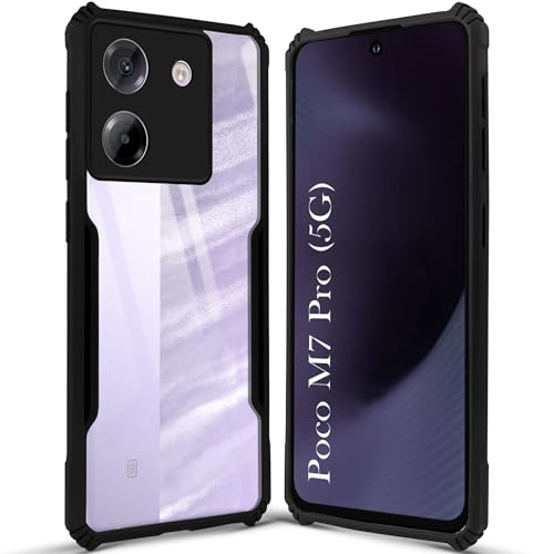 Image of Jkobi Back Cover Case for Poco M7 pro 5G (Shockproof with Polycarbonate Clear Panel | Professional Black)