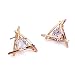 leaf heart rose gold plated swarovsky element crystal diamond triangle earrings (f1476)