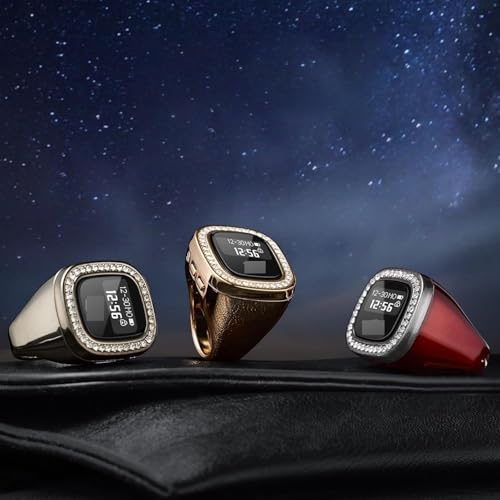 Image of Premium Electronic Tasbih Ring with Large HD Display | Smart Prayer Counter with Azan Reminder & Alarm | Rechargeable Digital Zikr Ring for Men & Women Multi Color