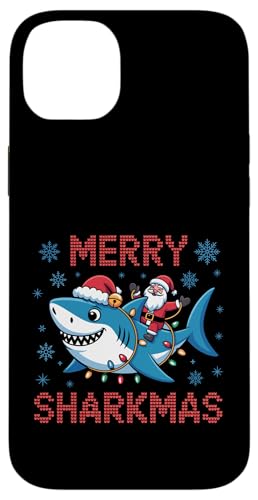 Merry Sharkmas T^V[N ʔ zf[ NX}X AO[Z[^[ X}zP[X iPhone 14 Plus p