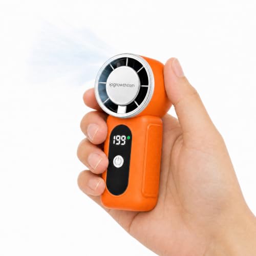 IPGROWTHCOM 【2026年夏新登場】ハンディファン 冷却プレート付き 93mm超コンパクト 扇風機 小型 静音 強力 199段階風量調節 LED電量表示 2000mAh大容量 携帯扇風機 手持ち扇風機 卓上扇風機 ポータブルクーラー Type-C充電式 通勤 オフィス アウトドア （オレンジ）