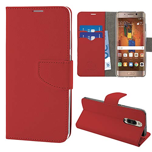 N Newtop - Funda compatible para Huawei Mate 9 Pro, HQ Lateral Funda Libro Flip Cierre Magnético Cartera Simil Cuero Stand (Rossa)