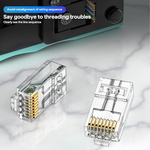 Conector RJ45 Pass Through Cat6 100 unidades miniatura 4