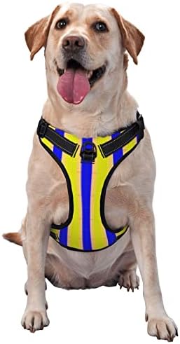Abstract Texture Pull Pet Harness Dog Adjustable Outdoor Vest with Collar, Front/Back Leash Clips for Small, Medium, Large, Extra Large Dogs, Easy Control Handle Walking