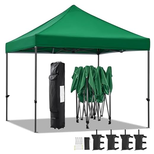 Best beach umbrella green with heavy spines Heavy Duty Adjustable Canopy Tent