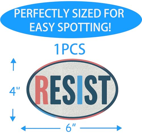 Image of Resist Car Magnet - Anti Political Protest Car Magnets Auto Truck Fridge Magnetic Decal Bumper Magnet（Elliptical）