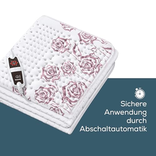 Beurer UB 75 Wärmeunterbett, anschmiegsame Wärmeauflage, 6 Temperaturstufen und Schnellheizung, Oberseite aus weicher Baumwolle, 150 x 80 cm, Abschaltautomatik, maschinenwaschbar