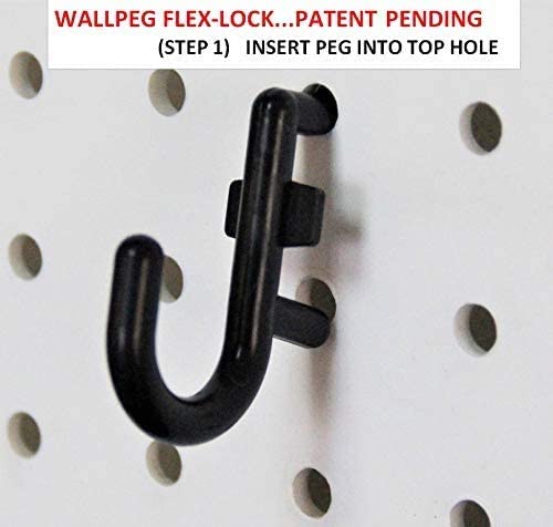 Wallpeg Pegboard Wall Organizer Kit - (Pk-5B) - 48" Wide - 2 Pegboard Panels & 36 Locking Pegboard Hooks - Garage Organization & Tool Organizer - Workbench Power Tool Organizer- Craft Organization #TOP7