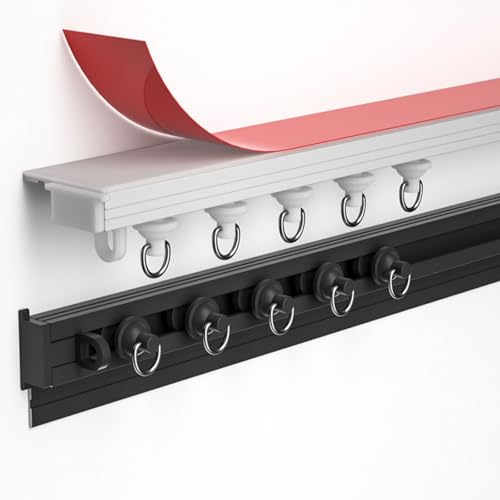 ���t���ȒP �����^�S���J�[�e�����[�� �V��܂��͕ǎ��t���}�E���g �p���`�t���[�J�[�e�����[�� �Ԏd�؂�ARV�A�o���p (�z���C�g�A90cm/2.9�t�B�[�g)