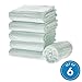 Produktbild iDesign 6er-Set Handtücher, kleines Handtuch mit Streifenstruktur aus Baumwolle, weiches und saugfähiges Handtuch Set mit Aufhänger für Waschbecken und Gäste-WC, hellblau
