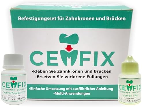 zum Refixieren von Zahnkronen und Brücken. Die ideale Lösung für Kronen, Brücken, Zahnkaries und verlorene Füllungen.