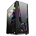 Lwieui Etui na komputer ATX PC Szafka dla gracza Wentylator Chłodzony Wodą Przód I/O USB3 Hartowane Full Side Penetration PC Gaming Case (Kolor: Czarny, Rozmiar: 39,5 x 19,7 x 42,3 cm)